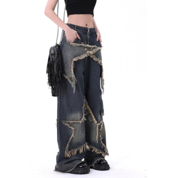 Vintage Aesthetic Y2K Baggy Jeans for Men & Women - High Rise and Soft Fit - Picture 3 of 5